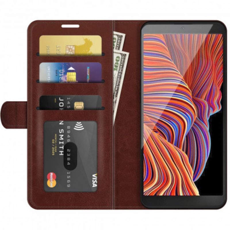 Flip Case Leren Samsung Galaxy Xcover 5 Traditionele Leerstijl