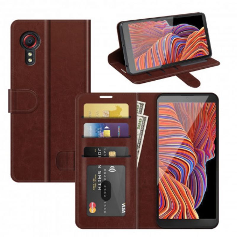 Flip Case Leren Samsung Galaxy Xcover 5 Traditionele Leerstijl