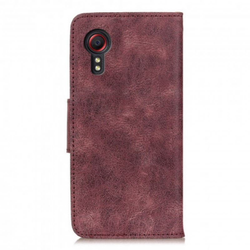 Flip Case Leren Samsung Galaxy Xcover 5 Vintage Splitleer