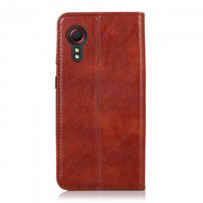 Folio-hoesje Samsung Galaxy Xcover 5 Elegantie Split Litchi Leer Bescherming Hoesje