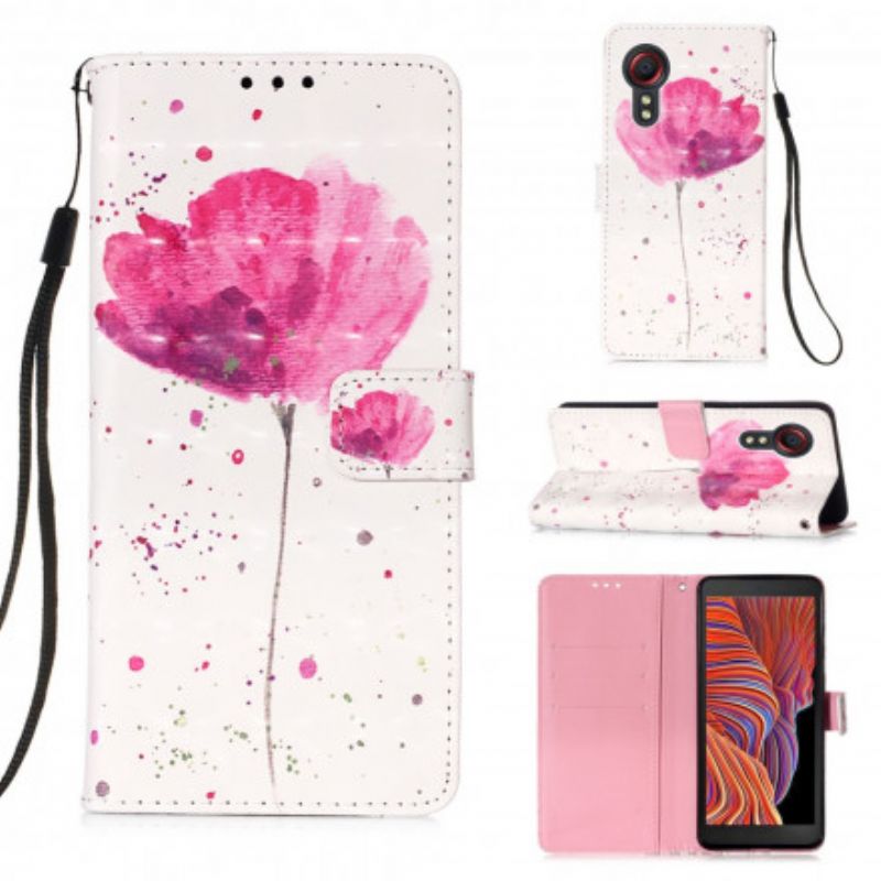 Folio-hoesje Samsung Galaxy Xcover 5 Poppy Aquarel