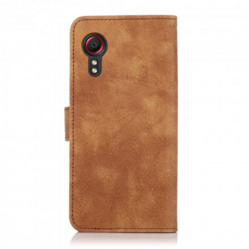 Folio-hoesje Samsung Galaxy Xcover 5 Stijl Lederen Vintage Klinknagel