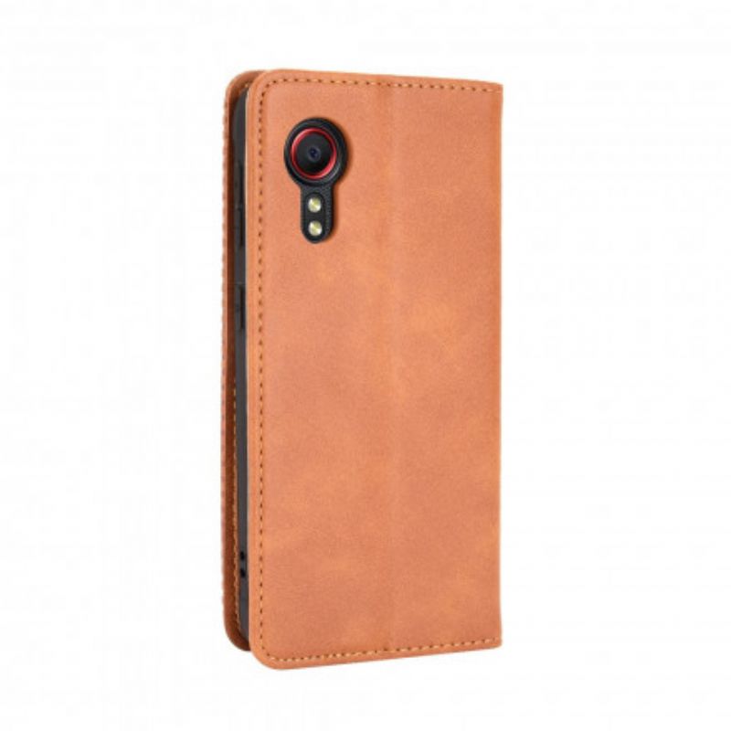 Folio-hoesje Samsung Galaxy Xcover 5 Telefoonhoesje Gestileerd Vintage Leereffect