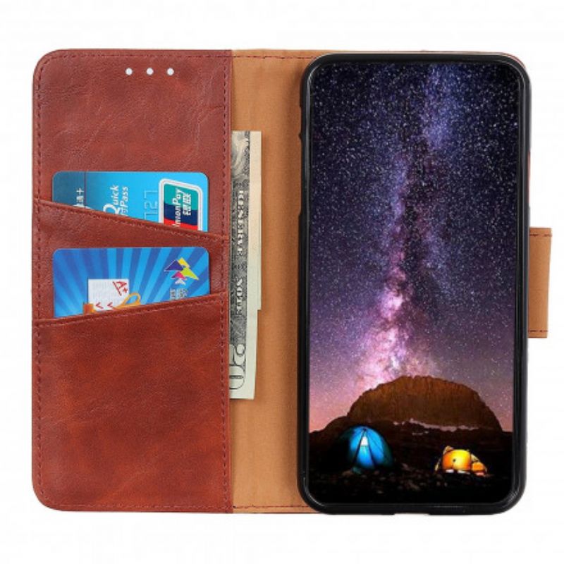 Folio-hoesje Samsung Galaxy Xcover 5 Telefoonhoesje Splitlederen Omkeerbare Sluiting