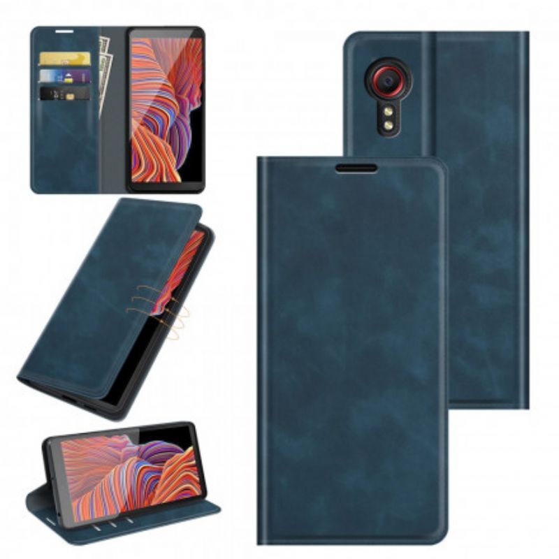 Folio-hoesje Samsung Galaxy Xcover 5 Zacht Leereffect Bescherming Hoesje