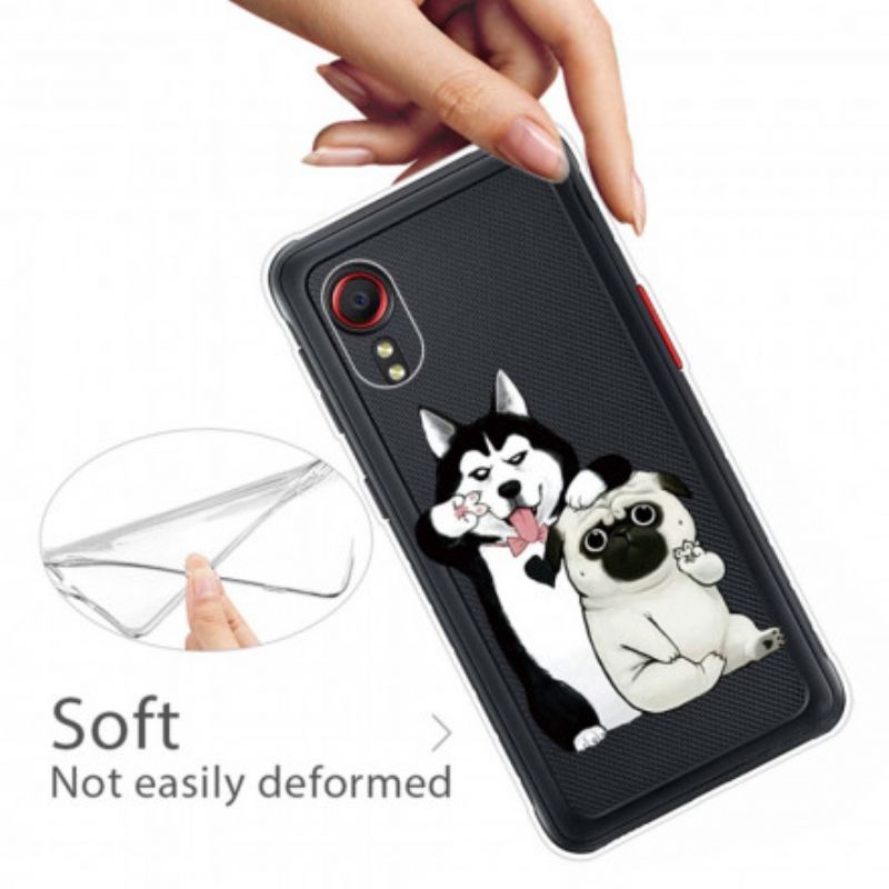 Hoesje Samsung Galaxy Xcover 5 Grappige Honden Bescherming Hoesje