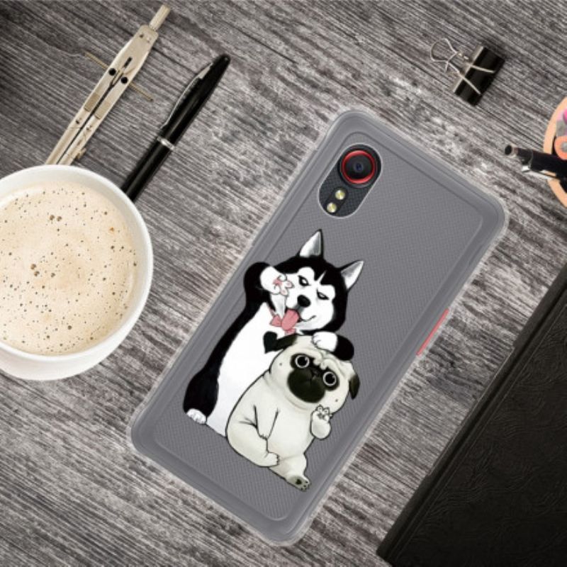 Hoesje Samsung Galaxy Xcover 5 Grappige Honden Bescherming Hoesje