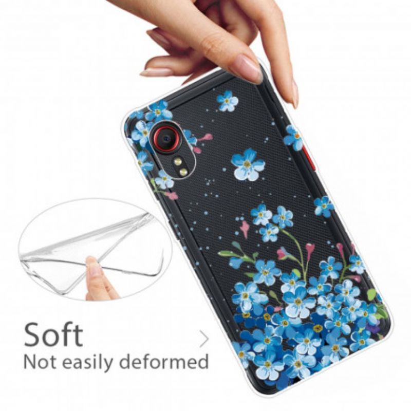 Hoesje Voor Samsung Galaxy Xcover 5 Blauwe Bloemen