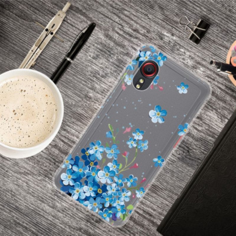 Hoesje Voor Samsung Galaxy Xcover 5 Blauwe Bloemen