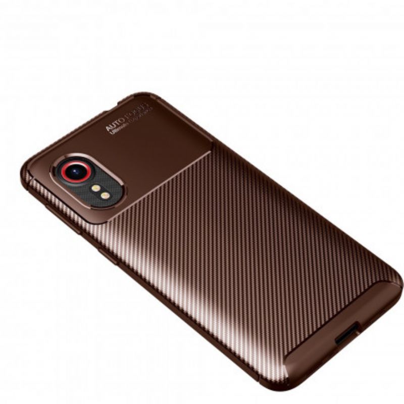 Hoesje Voor Samsung Galaxy Xcover 5 Flexibele Koolstofvezeltextuur