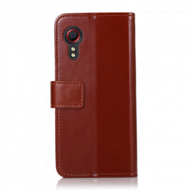 Leren Hoesje Samsung Galaxy Xcover 5 Driekleurig Leereffect