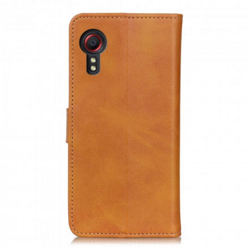 Leren Hoesje Samsung Galaxy Xcover 5 Retro Mat Leereffect Bescherming Hoesje