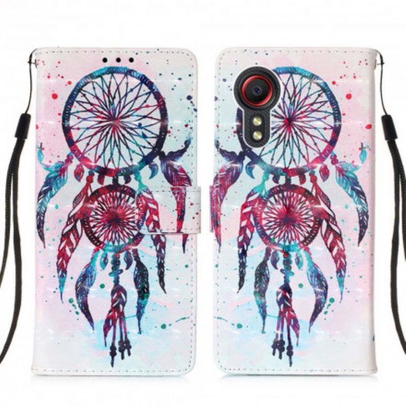 Leren Hoesje Voor Samsung Galaxy Xcover 5 Aquarel Dromenvanger