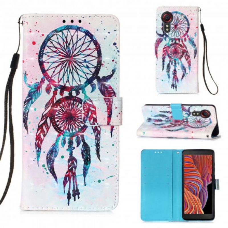 Leren Hoesje Voor Samsung Galaxy Xcover 5 Aquarel Dromenvanger