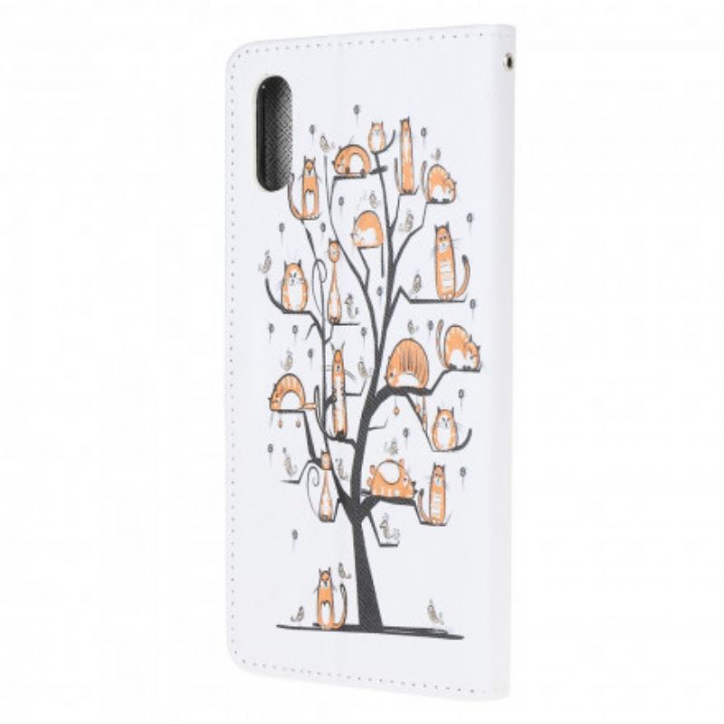 Leren Hoesje Voor Samsung Galaxy Xcover 5 Funky Cats Strappy