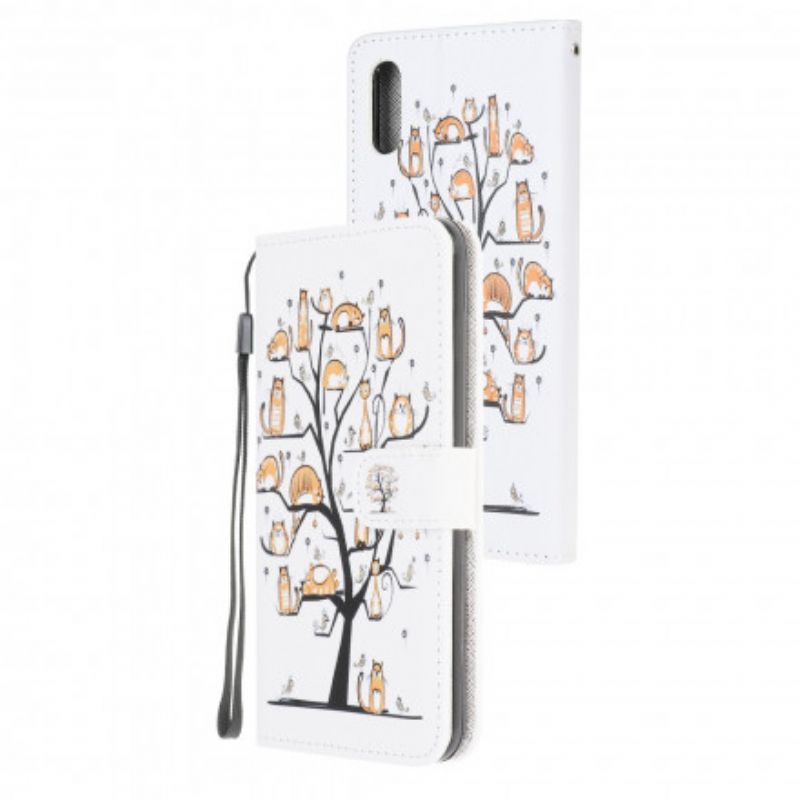 Leren Hoesje Voor Samsung Galaxy Xcover 5 Funky Cats Strappy