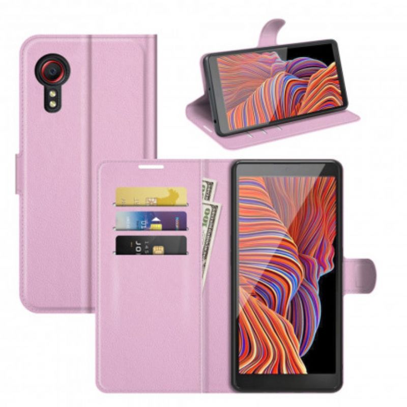 Leren Hoesje Voor Samsung Galaxy Xcover 5 Klassiek Kunstleer