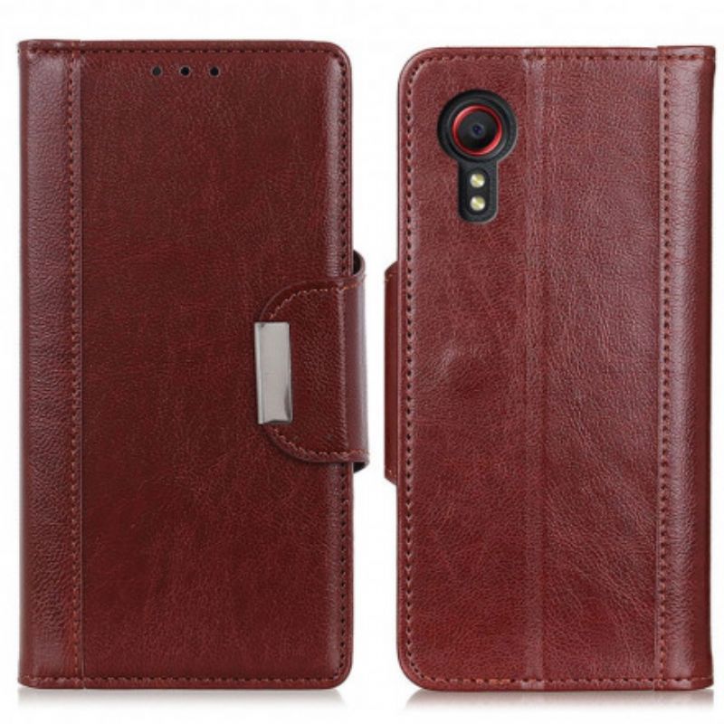 Leren Hoesje Voor Samsung Galaxy Xcover 5 Mat Kunstleer Elegantie Sluiting