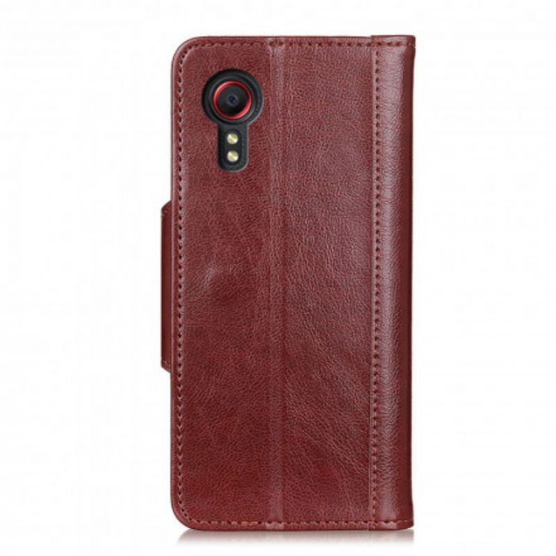 Leren Hoesje Voor Samsung Galaxy Xcover 5 Mat Kunstleer Elegantie Sluiting