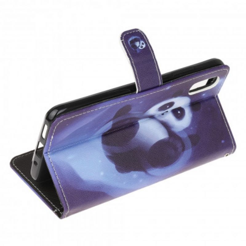 Leren Hoesje Voor Samsung Galaxy Xcover 5 Panda Space Strappy