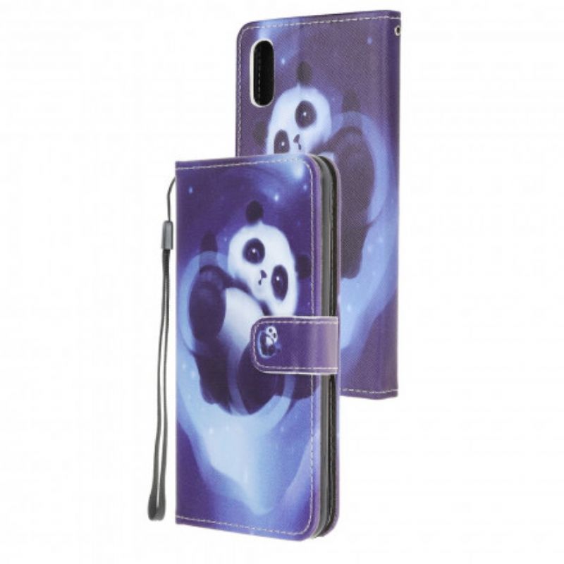 Leren Hoesje Voor Samsung Galaxy Xcover 5 Panda Space Strappy