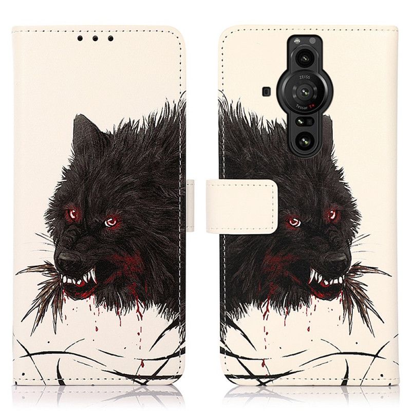 Folio-hoesje Sony Xperia Pro-i Telefoonhoesje Hongerige Wolf