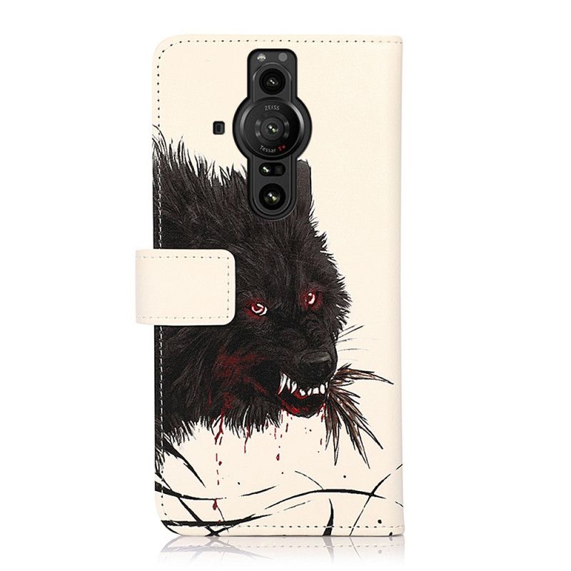 Folio-hoesje Sony Xperia Pro-i Telefoonhoesje Hongerige Wolf