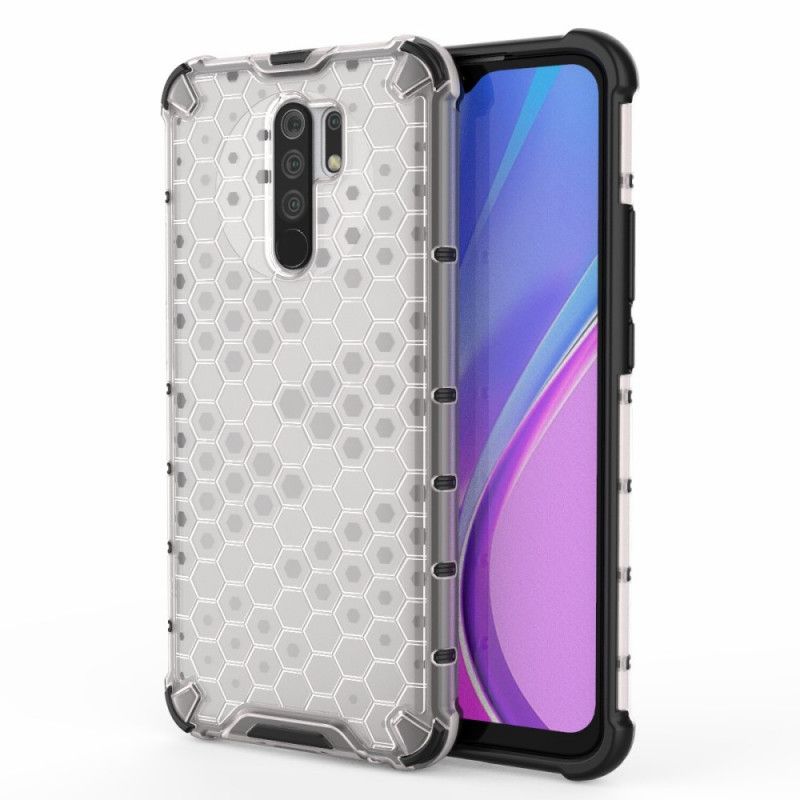 Case Hoesje Xiaomi Redmi 9 Grijs Wit Telefoonhoesje Honingraatstijl