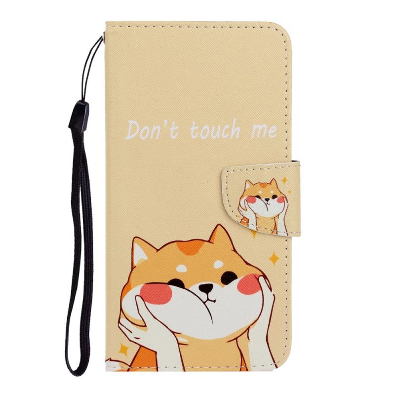 Cover Folio-hoesje Xiaomi Redmi 9 Telefoonhoesje Kat Raak Me Niet Aan Met Een String