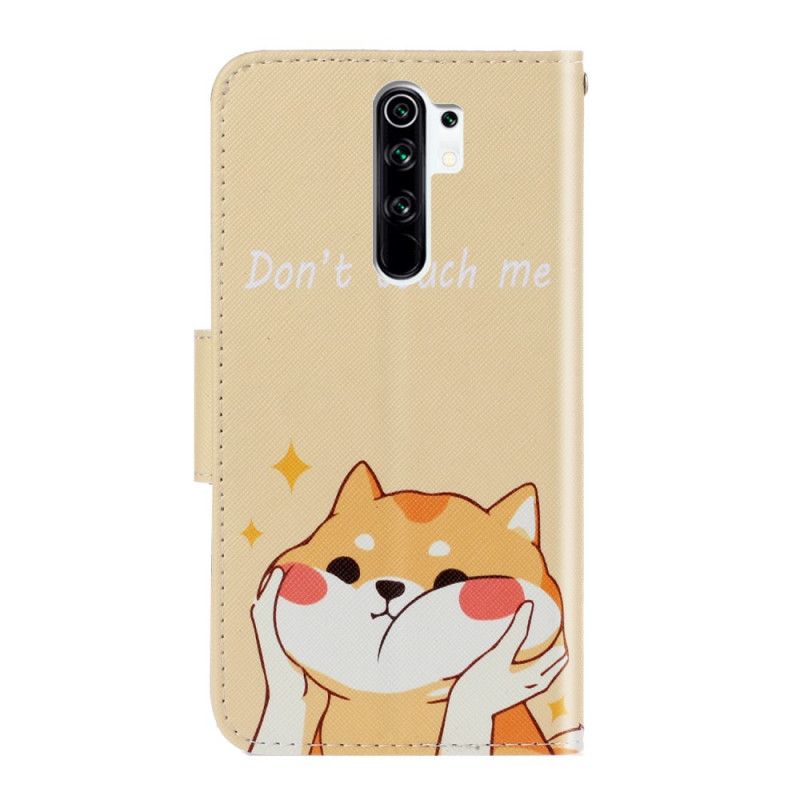 Cover Folio-hoesje Xiaomi Redmi 9 Telefoonhoesje Kat Raak Me Niet Aan Met Een String