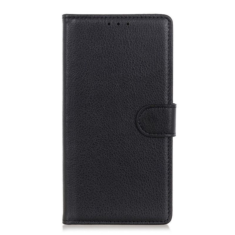 Cover Folio-hoesje Xiaomi Redmi 9 Wit Zwart Telefoonhoesje Premium Lychee Leereffect
