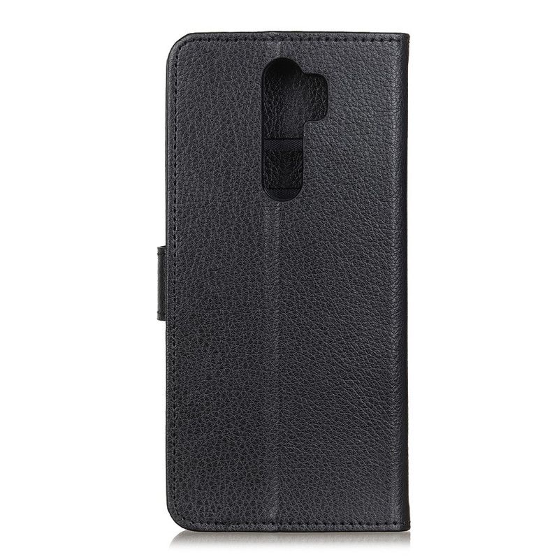 Cover Folio-hoesje Xiaomi Redmi 9 Wit Zwart Telefoonhoesje Premium Lychee Leereffect