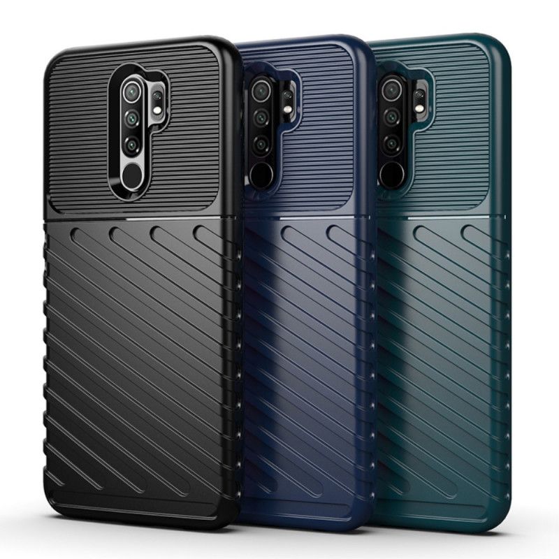 Cover Hoesje Xiaomi Redmi 9 Groen Zwart Telefoonhoesje Donderreeks