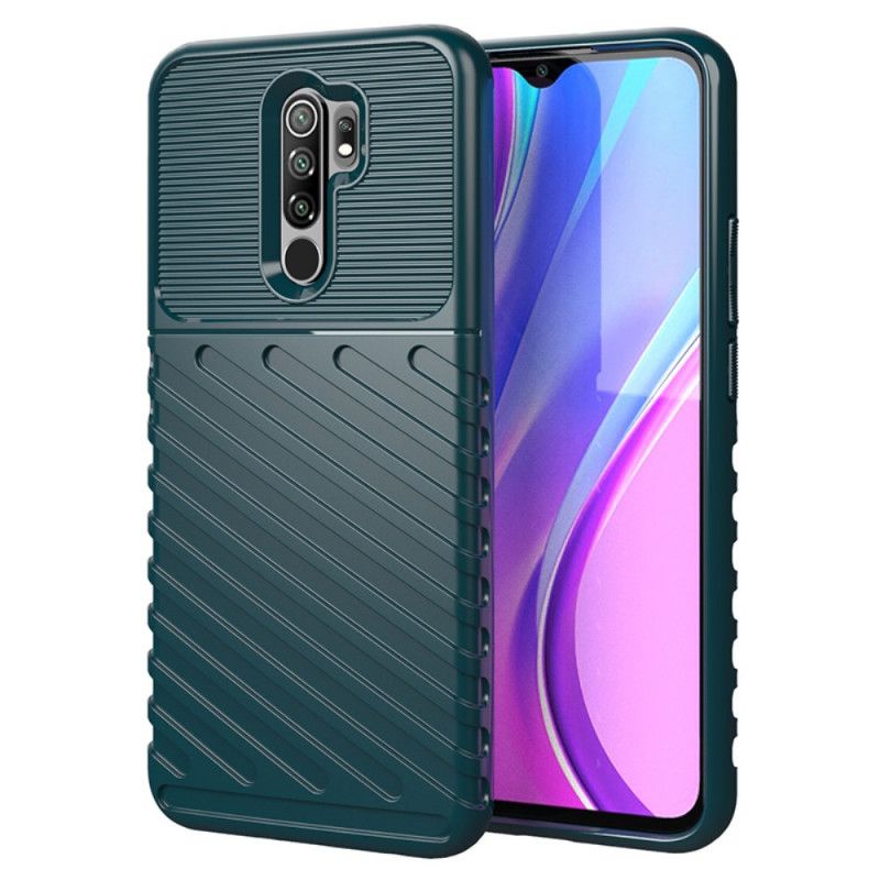 Cover Hoesje Xiaomi Redmi 9 Groen Zwart Telefoonhoesje Donderreeks