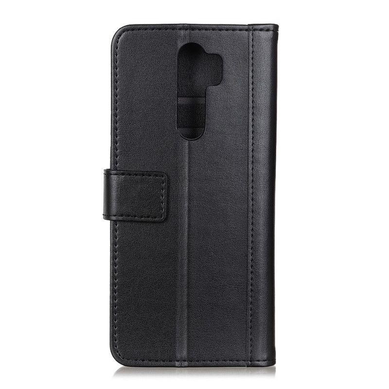 Flip Case Leren Xiaomi Redmi 9 Groen Zwart Leerstijl