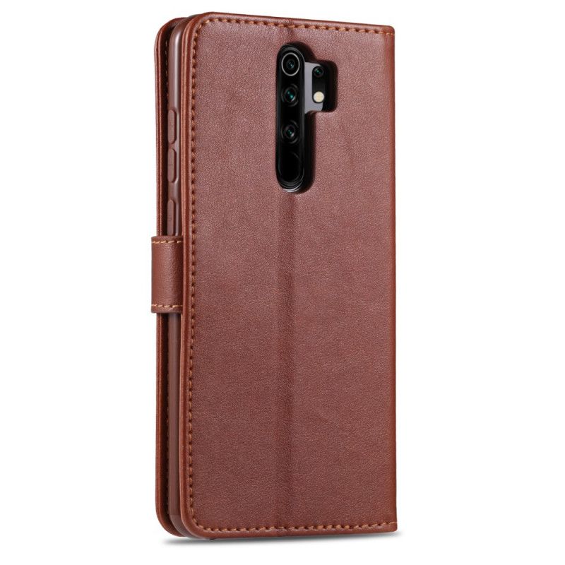 Flip Case Leren Xiaomi Redmi 9 Rood Zwart Azns Kunstleer