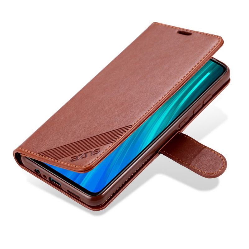 Flip Case Leren Xiaomi Redmi 9 Rood Zwart Azns Kunstleer