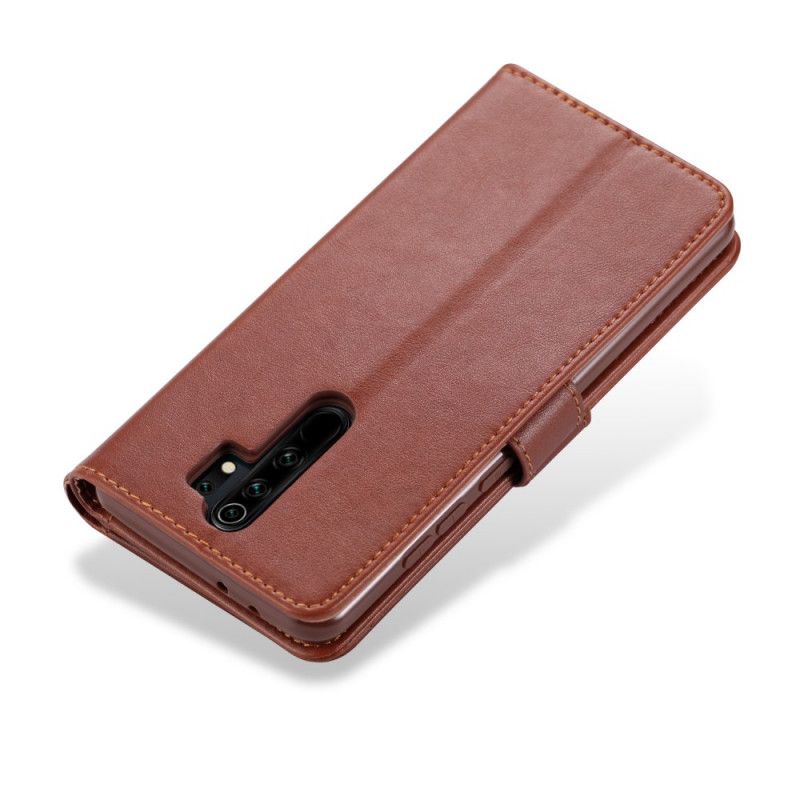 Flip Case Leren Xiaomi Redmi 9 Rood Zwart Azns Kunstleer