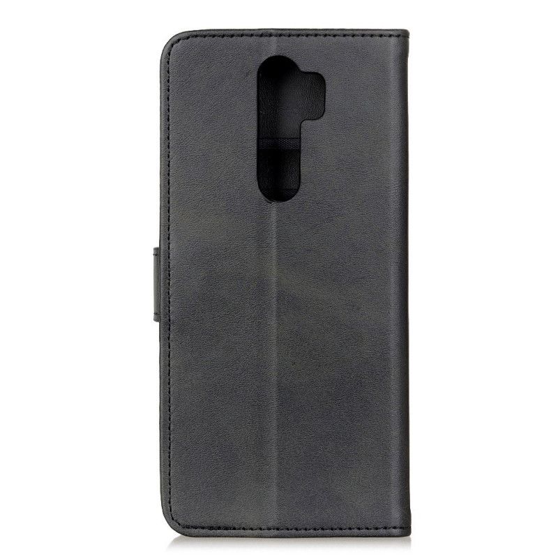 Flip Case Leren Xiaomi Redmi 9 Rood Zwart Retro Mat Leereffect