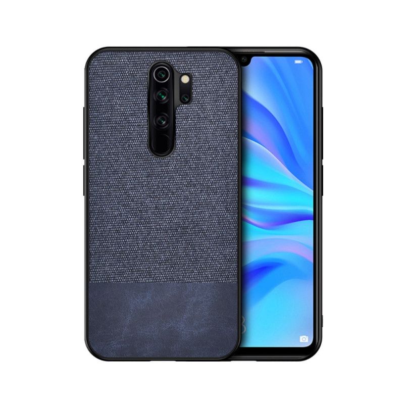 Hoesje voor Xiaomi Redmi 9 Grijs Zwart Imitatieleren Bijtpatroon