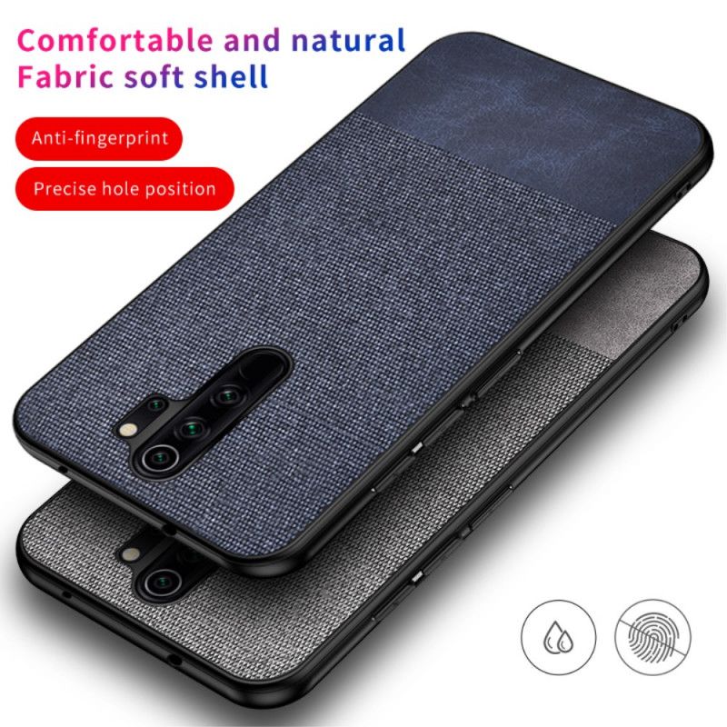 Hoesje voor Xiaomi Redmi 9 Grijs Zwart Imitatieleren Bijtpatroon