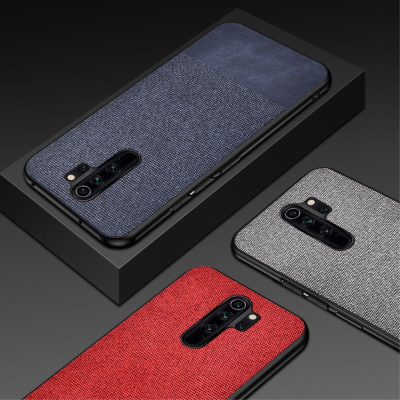 Hoesje voor Xiaomi Redmi 9 Grijs Zwart Imitatieleren Bijtpatroon