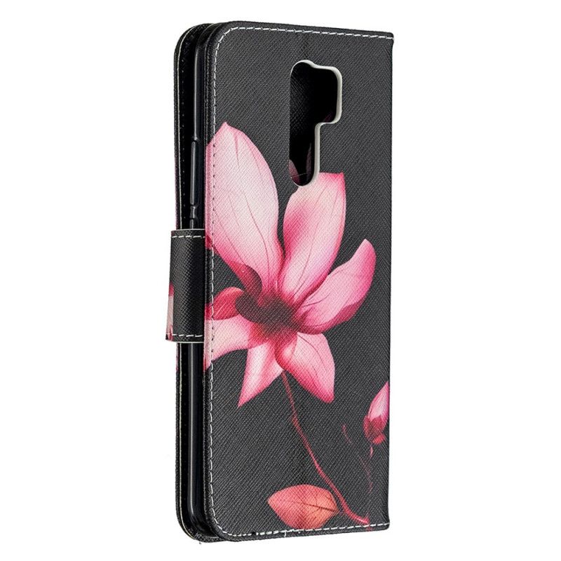 Leren Hoesje Xiaomi Redmi 9 Roze Bloem