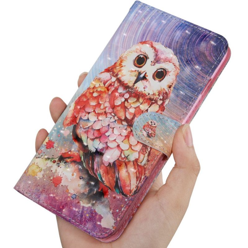 Leren Hoesje Xiaomi Redmi 9 Telefoonhoesje Uil De Schilder