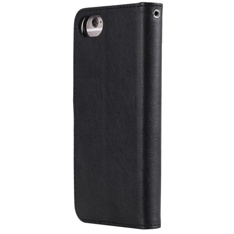 Bescherming Hoesje iPhone 7 / 8 / SE 2 Rood Zwart Afneembaar Met Riem