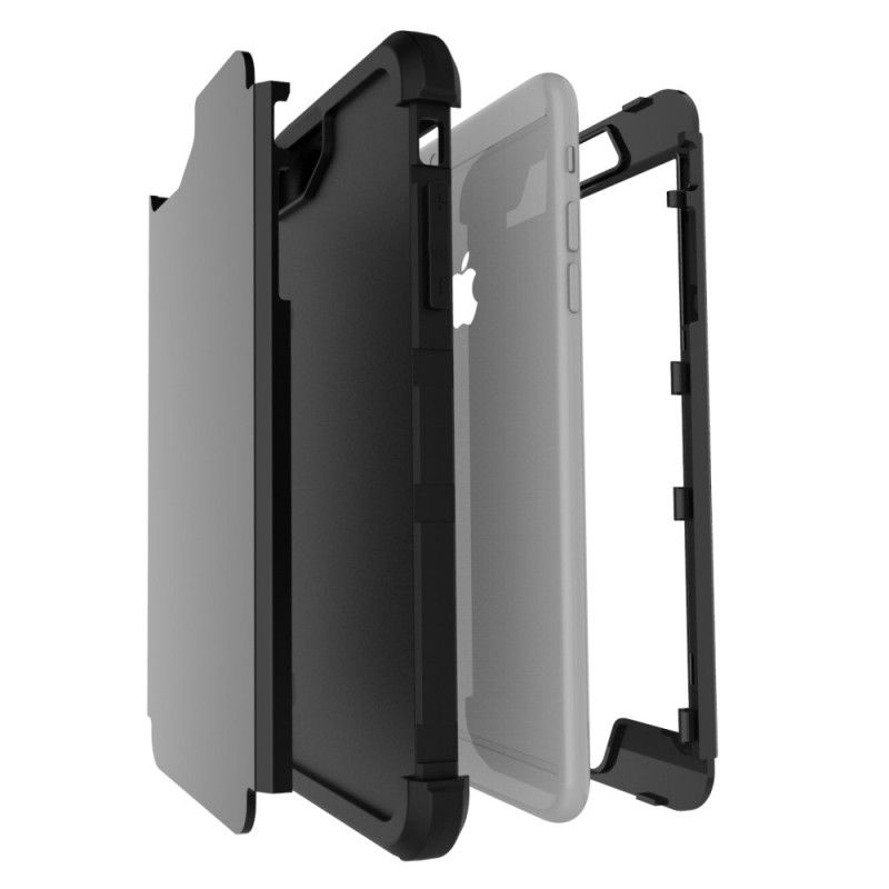 Case Hoesje iPhone 7 / 8 / SE 2 Rood Zwart Telefoonhoesje Schokbestendige Hybride