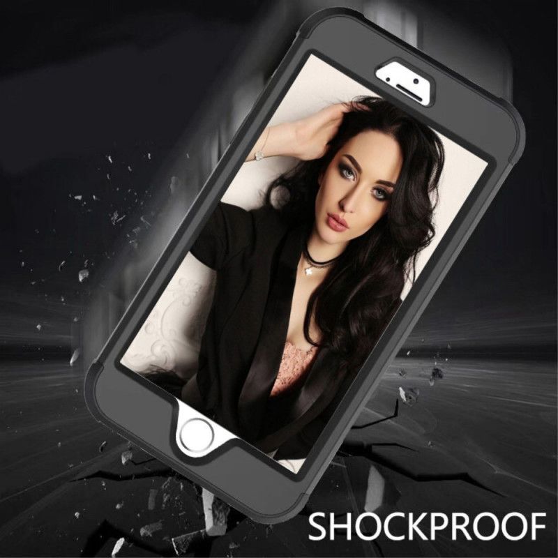 Case Hoesje iPhone 7 / 8 / SE 2 Rood Zwart Telefoonhoesje Schokbestendige Hybride