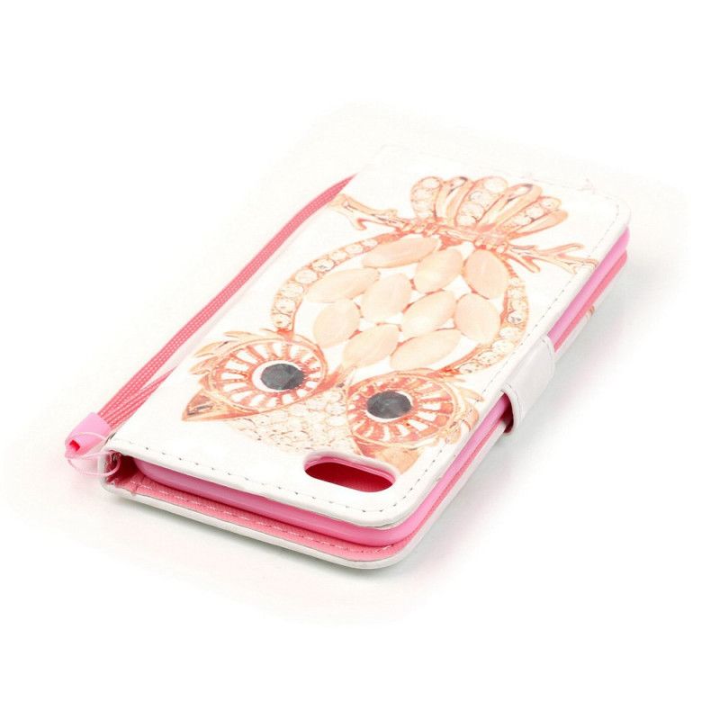 Cover Folio-hoesje iPhone 7 / 8 / SE 2 Telefoonhoesje Aquarel Uil Met String