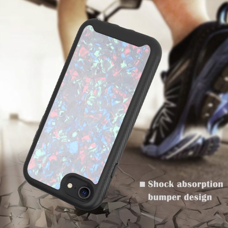 Cover Hoesje iPhone 7 / 8 / SE 2 Wit Zwart Telefoonhoesje Dubbele Kleurbescherming