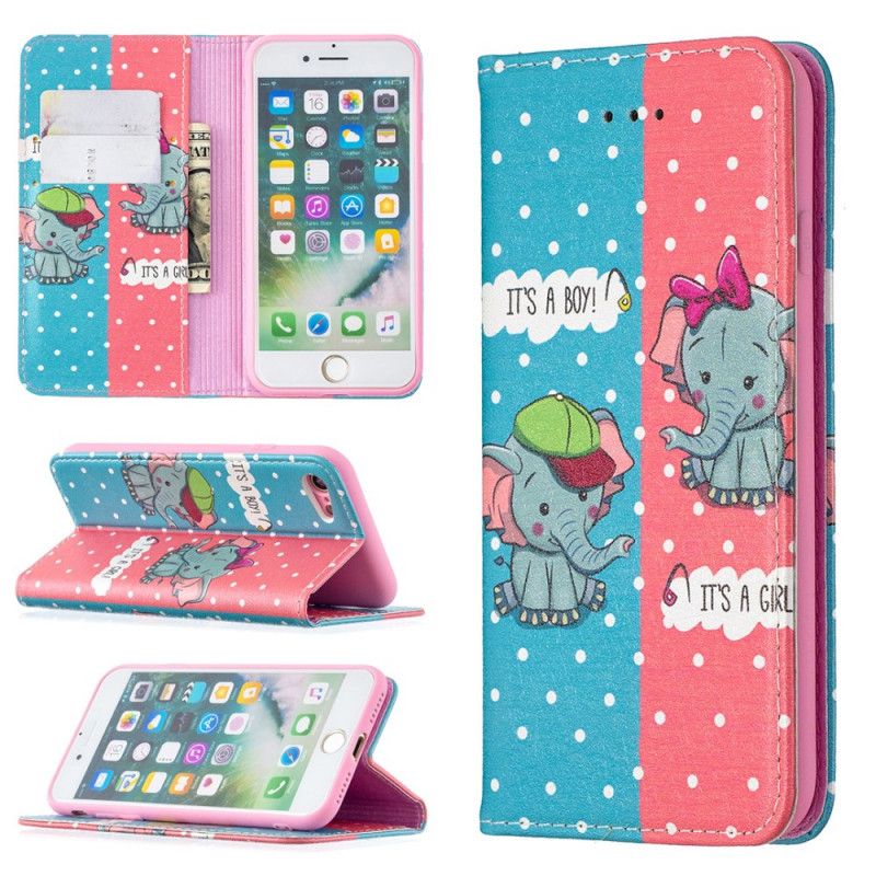 Folio-hoesje iPhone 7 / 8 / SE 2 Telefoonhoesje Babyolifanten